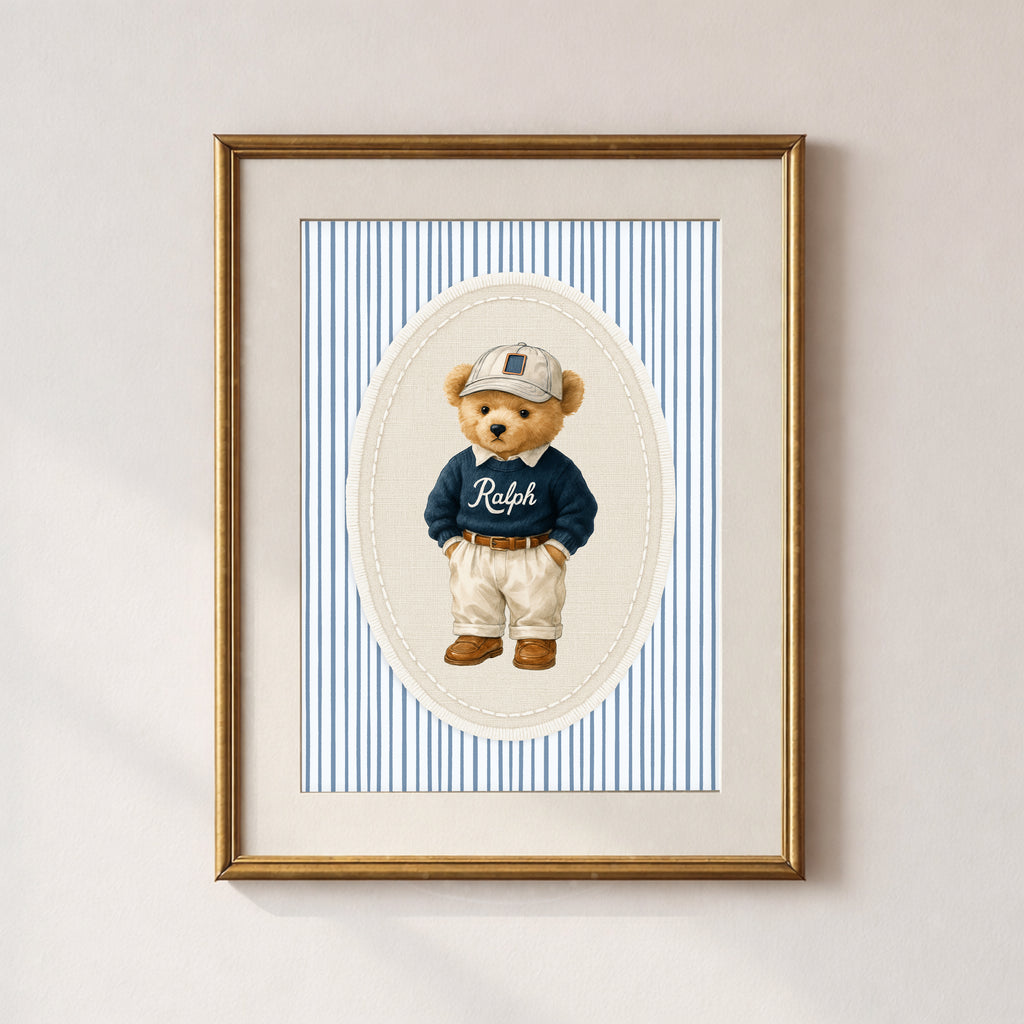 Plakat Miś w Stylu Preppy