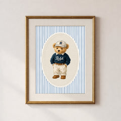 Plakat Miś w Stylu Preppy